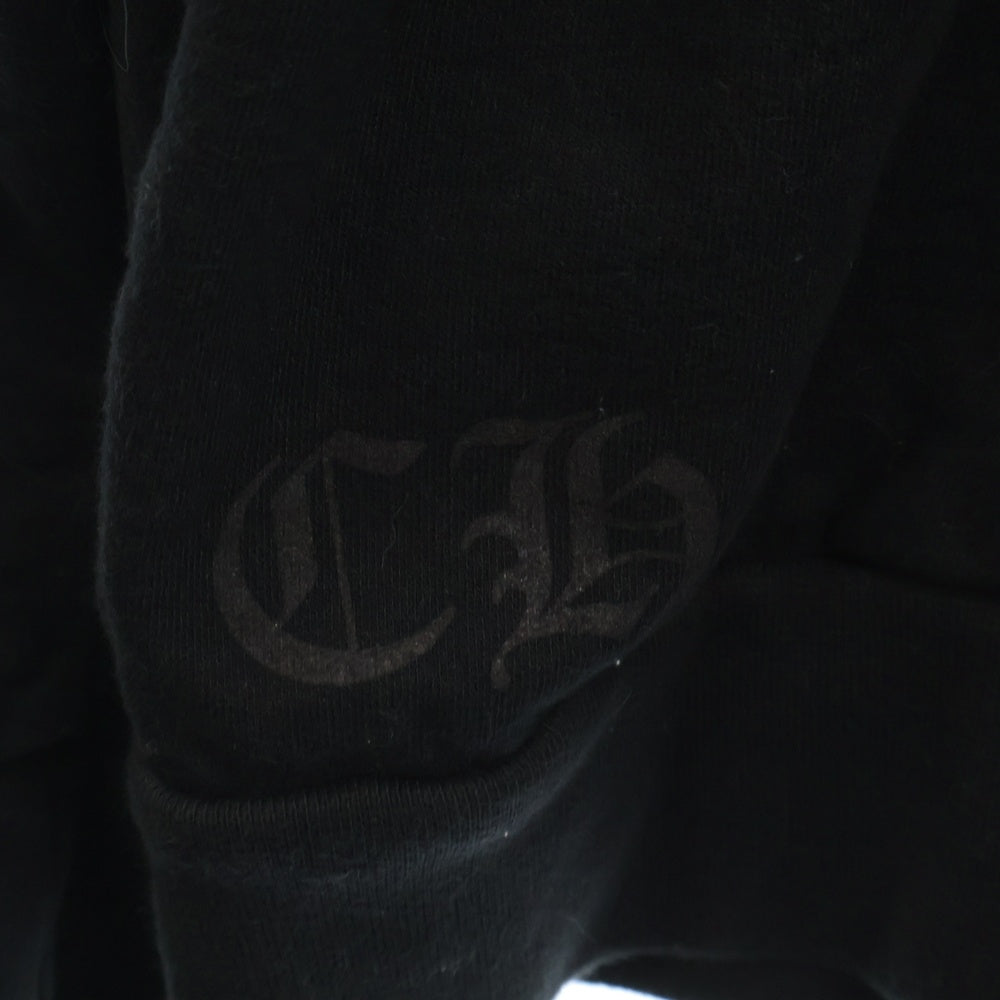 CHROME HEARTS(クロムハーツ) Horseshoe L/S Sweatshirt ホースシュープリント 袖フローラル スウェットトレーナー ブラック