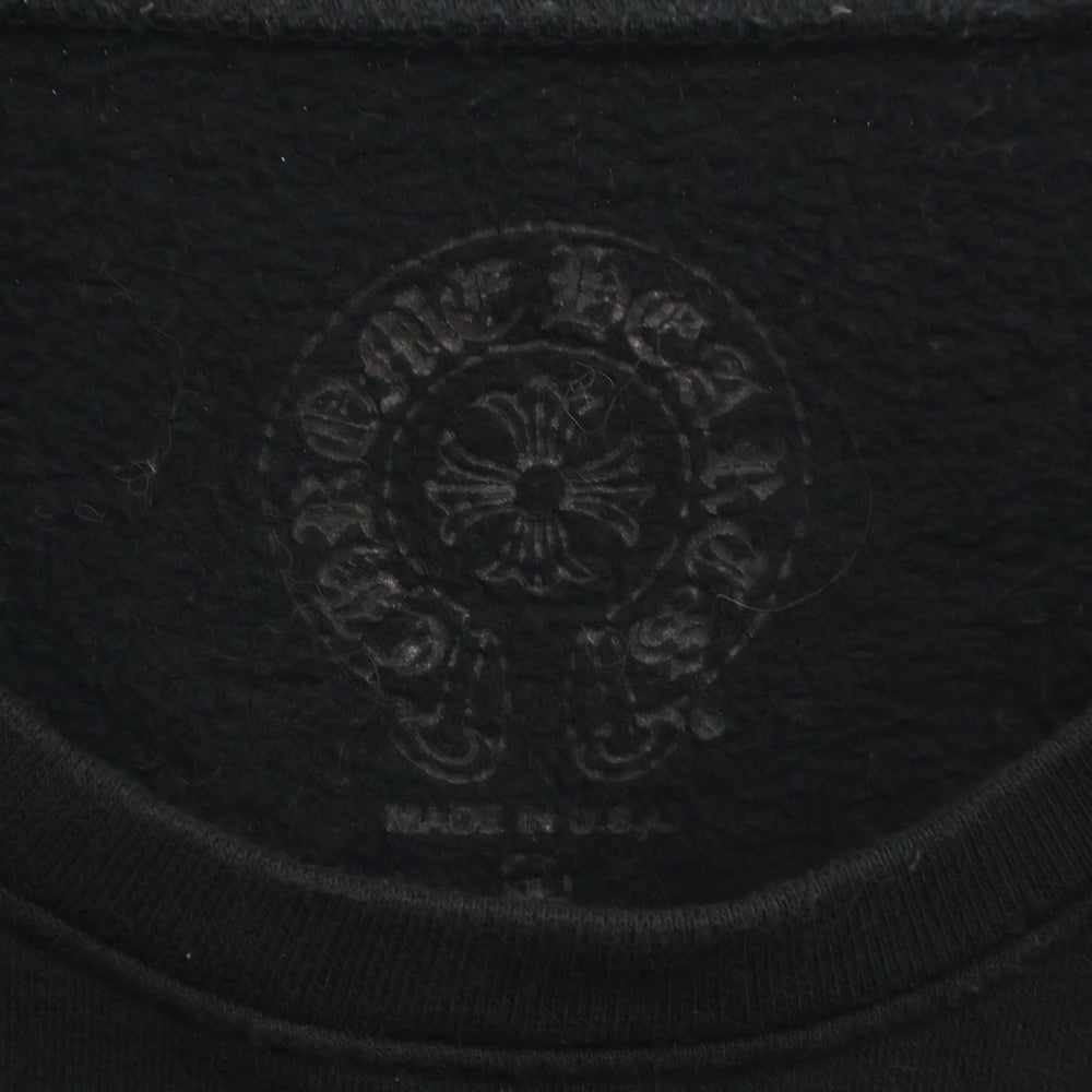 CHROME HEARTS(クロムハーツ) Horseshoe L/S Sweatshirt ホースシュープリント 袖フローラル スウェットトレーナー ブラック