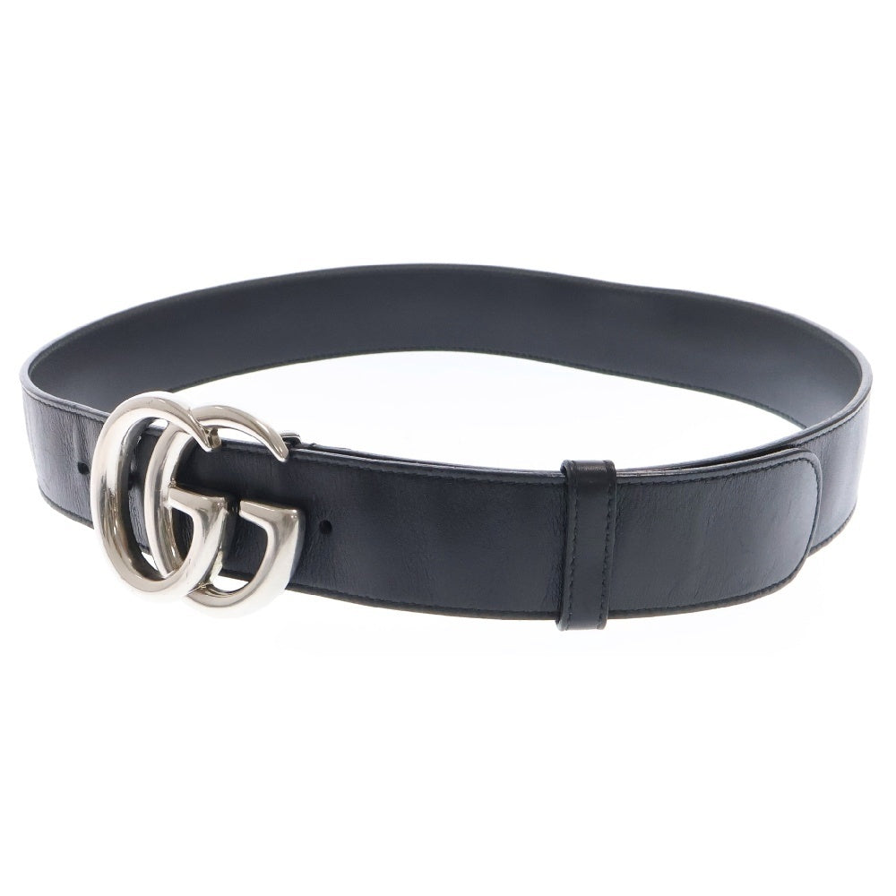 GUCCI(グッチ) GGマーモント ロゴバックル ベルト シルバー/ブラック 397660