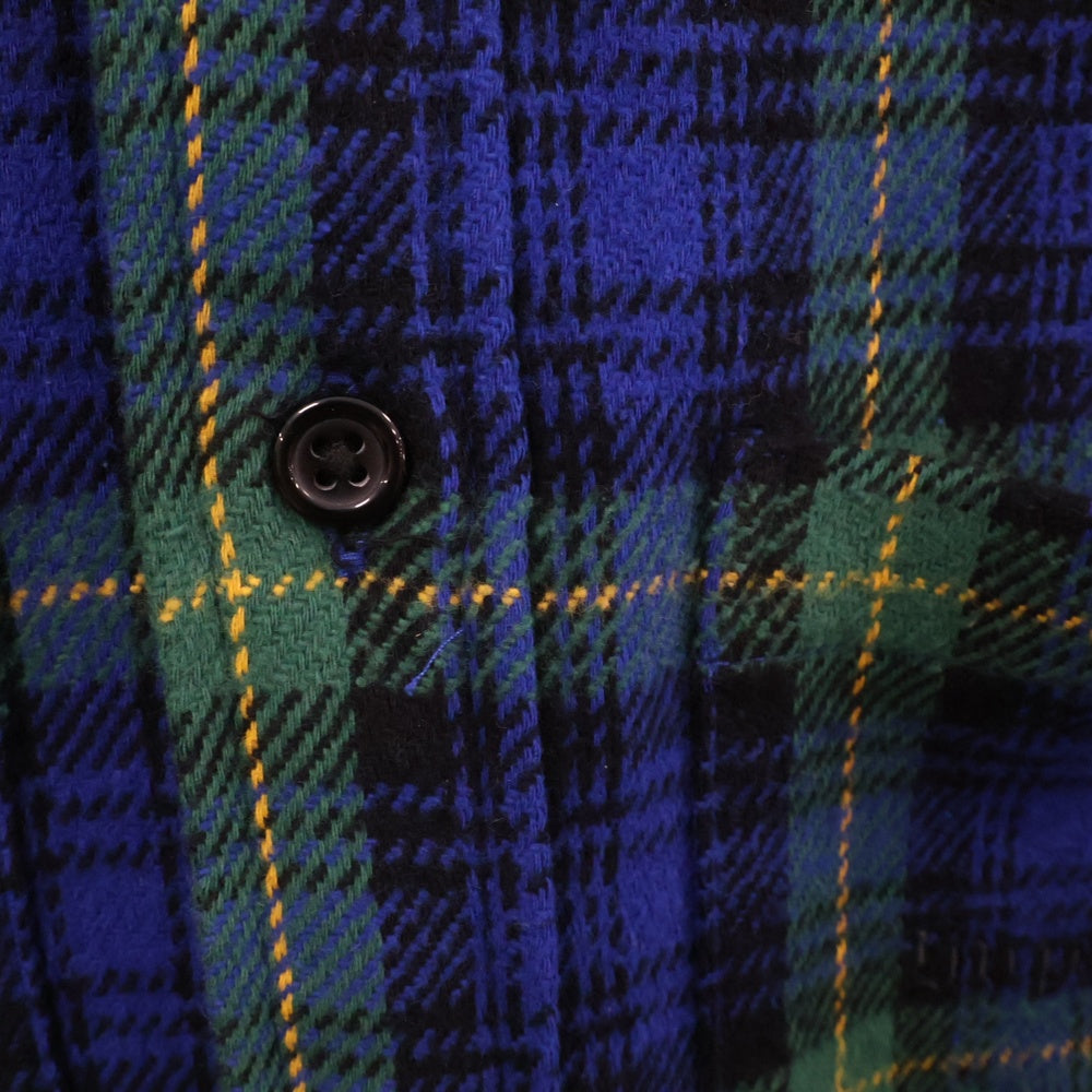 SUPREME(シュプリーム) 23AW Tartan Flannel Hooded Shirt タータン フランネル チェック フーデッド フード 裏地キルティング シャツ ブルー