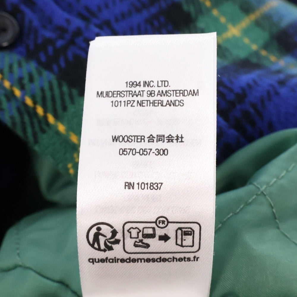 SUPREME(シュプリーム) 23AW Tartan Flannel Hooded Shirt タータン フランネル チェック フーデッド フード 裏地キルティング シャツ ブルー