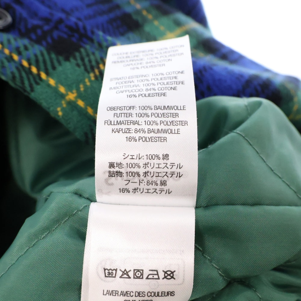 SUPREME(シュプリーム) 23AW Tartan Flannel Hooded Shirt タータン フランネル チェック フーデッド フード 裏地キルティング シャツ ブルー