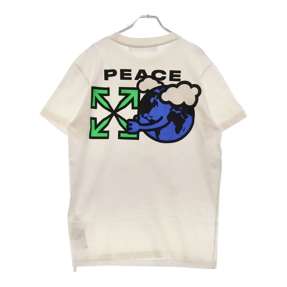 OFF-WHITE(オフホワイト) 21SS PEACE WORLDWIDE TEE バックプリント半袖Tシャツ ホワイト OMAA027R21JER009