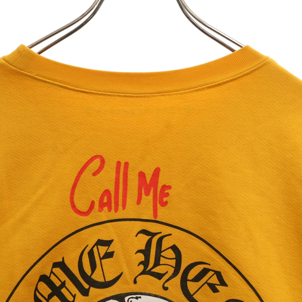 CHROME HEARTS(クロムハーツ) MATTY BOY PPO mustard SWTSHRT CALL ME マスタードスウェットシャツ クルーネック トレーナー プリント マスタード