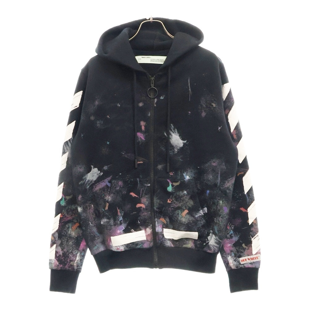 OFF-WHITE(オフホワイト) 17AW ダイアグギャラクシーブラッシュドジップフーディー パーカー OMBB003F17619030 ブラック