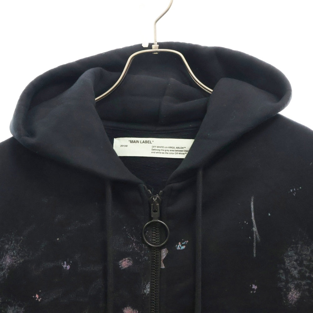 OFF-WHITE(オフホワイト) 17AW ダイアグギャラクシーブラッシュドジップフーディー パーカー OMBB003F17619030 ブラック