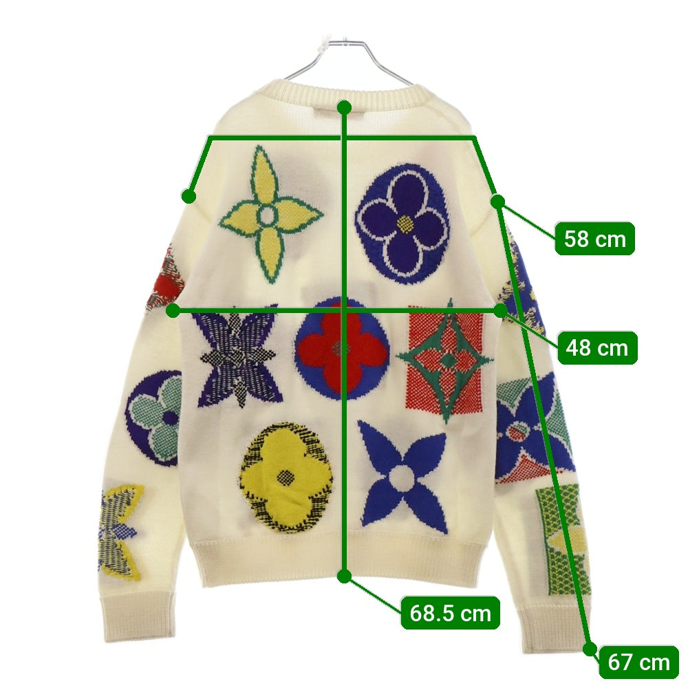 LOUIS VUITTON(ルイヴィトン) 20AW ビッグモノグラム オーバーサイズニットセーター ホワイト RM202M UTF HJN05W