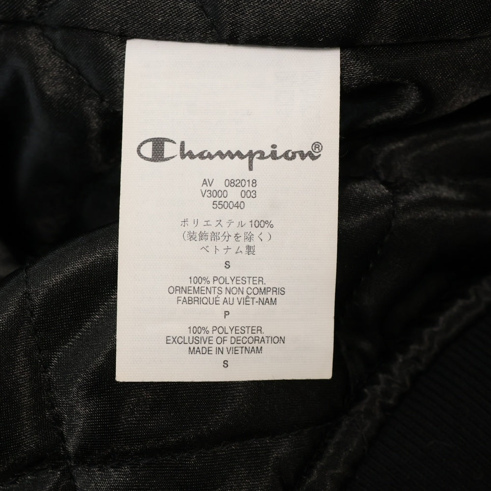 SUPREME(シュプリーム) 18AW×Champion Hooded Satin Varsity Jacket チャンピオン フーデッドサテンバーシティジャケット ブルゾン ブラック