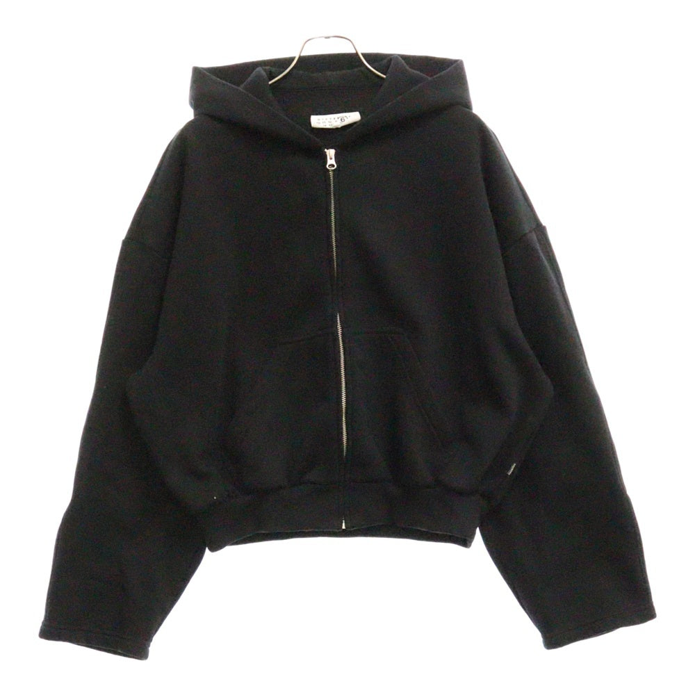MM6 Maison Margiela(エムエムシックスメゾンマルジェラ) 24SS Drop Shoulder Zipped Hoodie ジップアップ スウェット パーカー ブラック S52GU0215