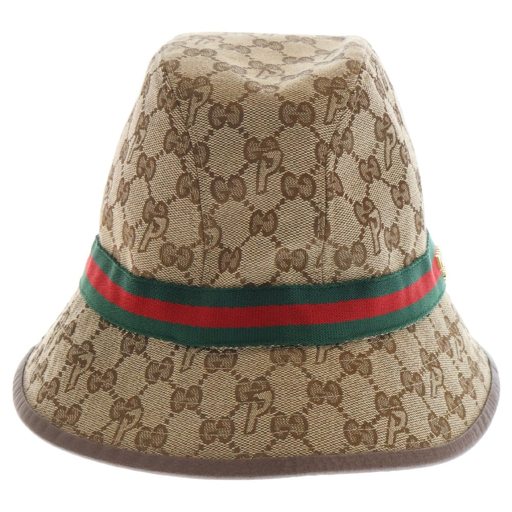 GUCCI(グッチ) ×PALACE パレス GGキャンバス 総柄 シェリーライン バケットハット 帽子 ブラウン 726133