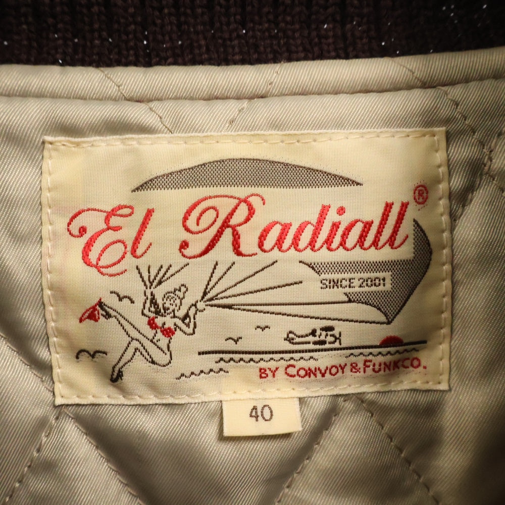 RADIALL(ラディアル) ウール ジップアップ スタジャン ファラオジャケット ボルドー RAD-12AW-JK004-1