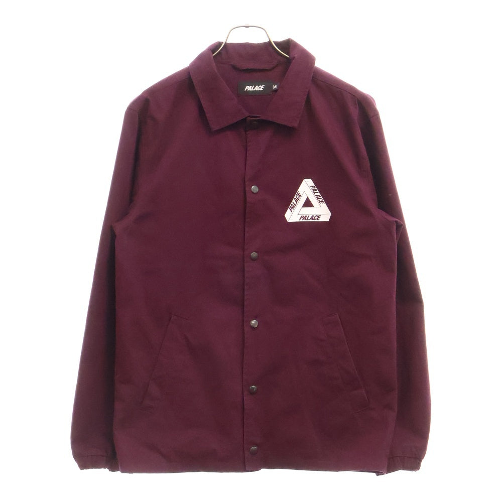 Palace Skateboards(パレススケートボーズ) トライアングルロゴプリント スナップボタンコットンコーチジャケット ボルドー