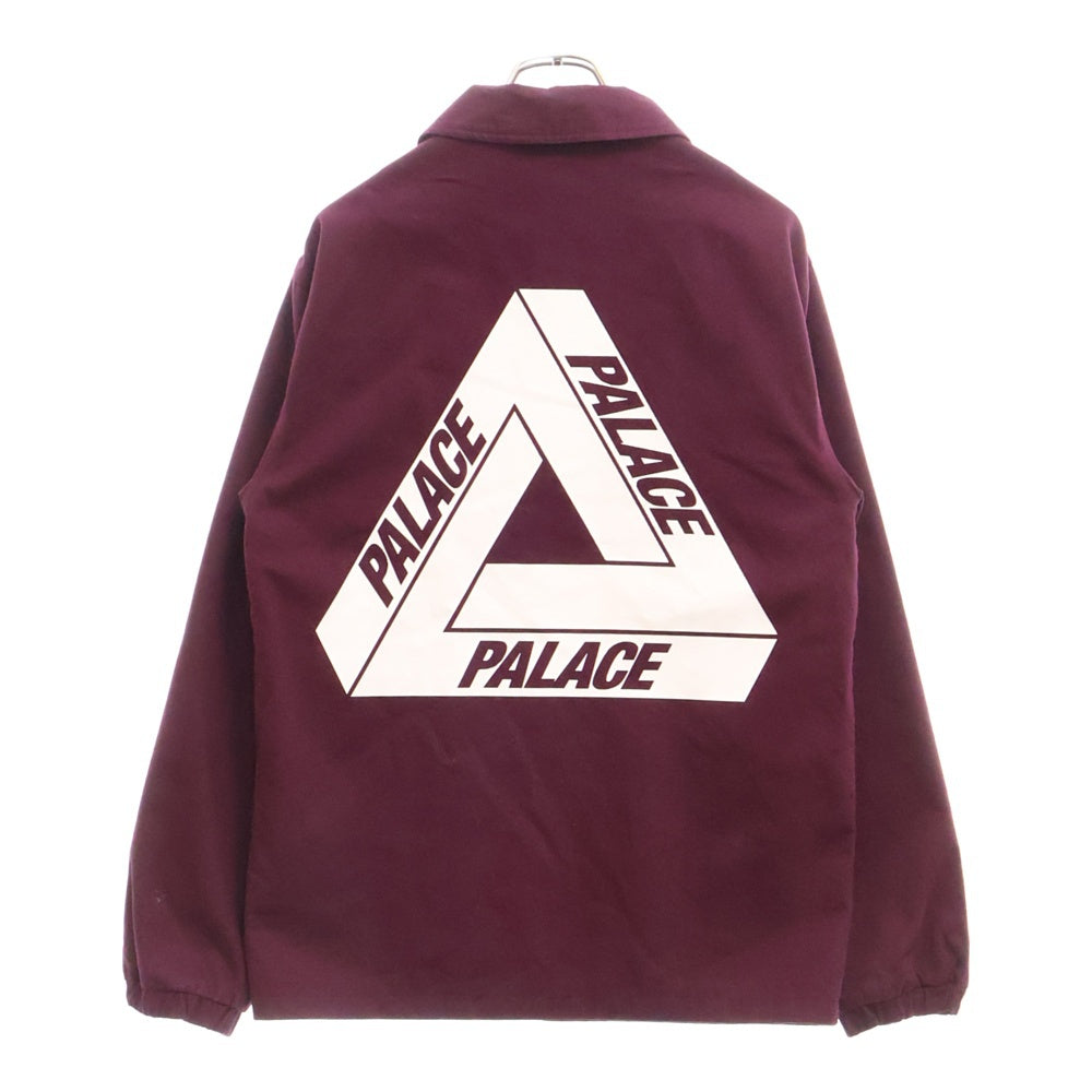 Palace Skateboards(パレススケートボーズ) トライアングルロゴプリント スナップボタンコットンコーチジャケット ボルドー