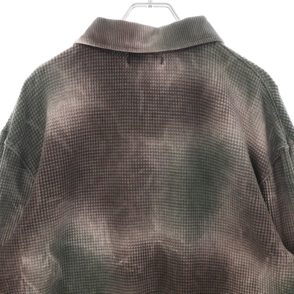 THUG CLUB(サグクラブ) 25SS AMBUSH TC PK ロゴプレート サーマル 長袖ポロシャツ グレー TC25TS0601