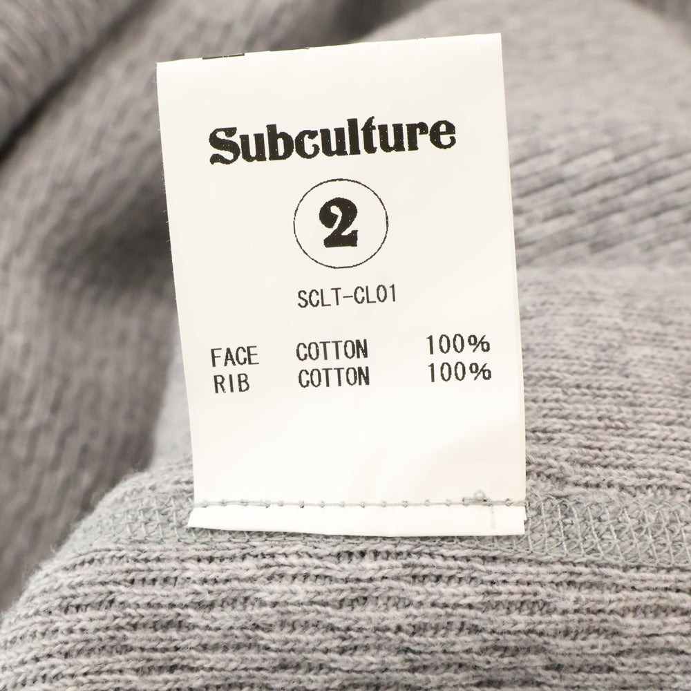 SUBCULTURE(サブカルチャー) 21SS THERMAL LONGSLEEVE T-SHIRT ワッフル 長袖Tシャツ カットソー グレー SCLT-CL01