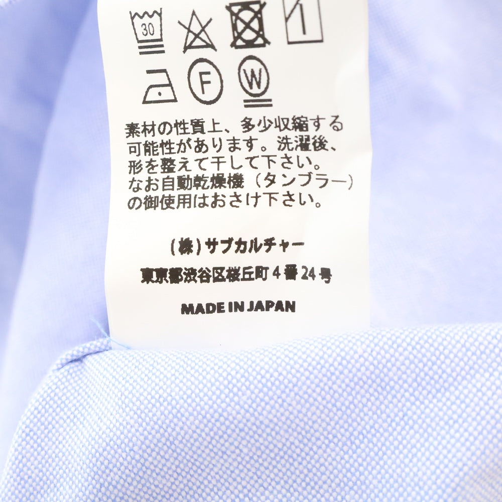 SUBCULTURE(サブカルチャー) 23AW Oxford Shirt オックスフォード ボタンダウン 長袖シャツ ブルー SCSH-A2301