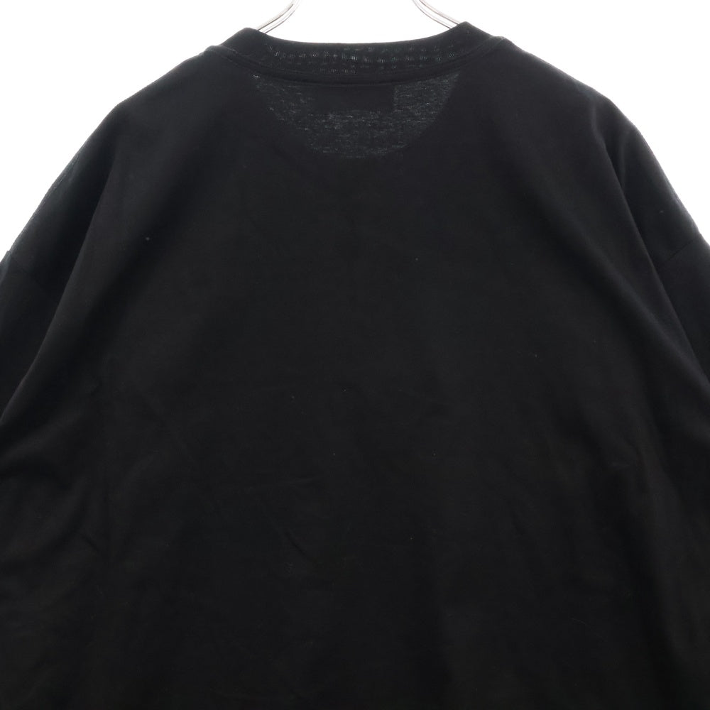 LANVIN(ランバン) 24SS CURBLACE OVERSIZED T-SHIRT フロントロゴ刺繍オーバーサイズ半袖Tシャツ ブラック RM-TS0026-J198-P24