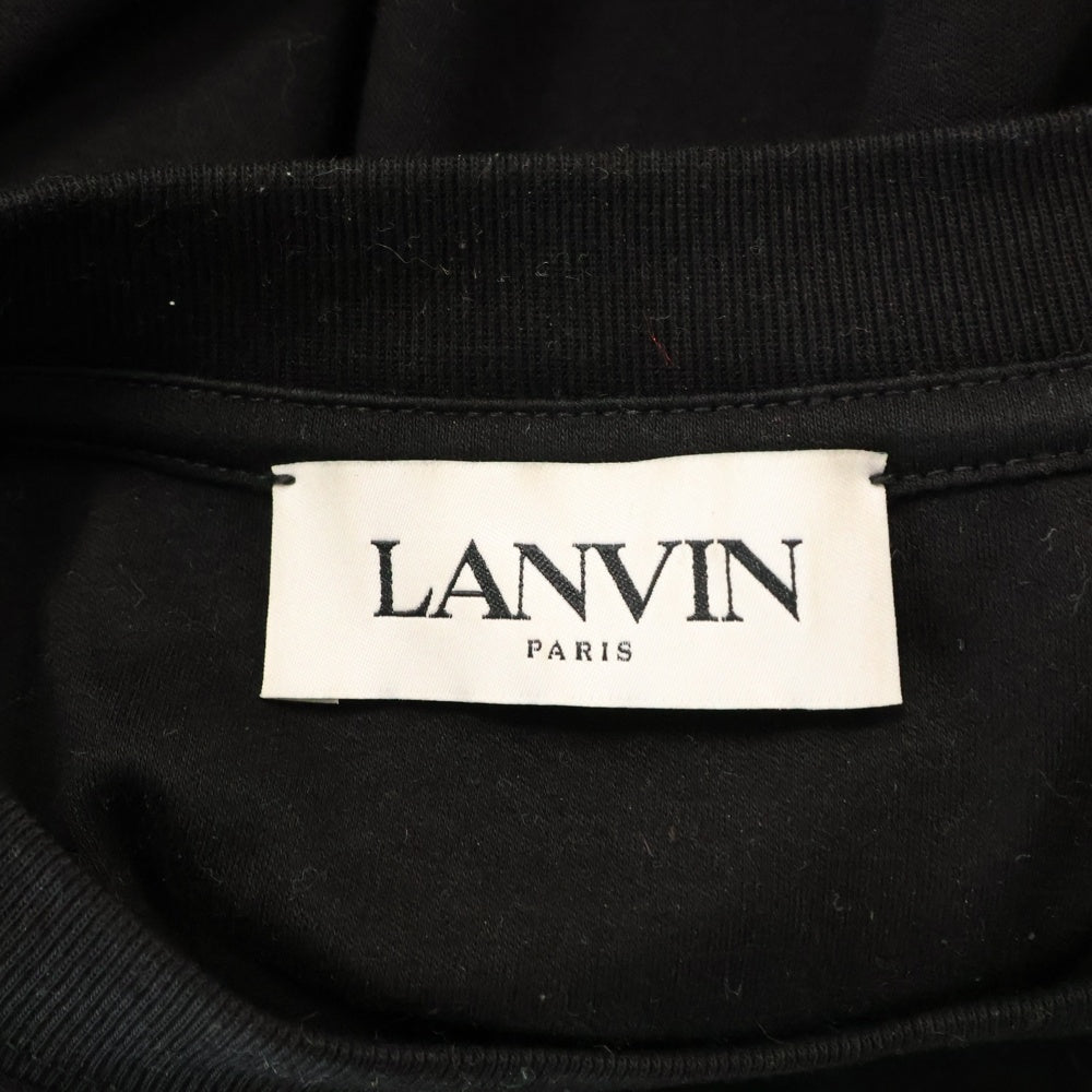 LANVIN(ランバン) 24SS CURBLACE OVERSIZED T-SHIRT フロントロゴ刺繍オーバーサイズ半袖Tシャツ ブラック RM-TS0026-J198-P24