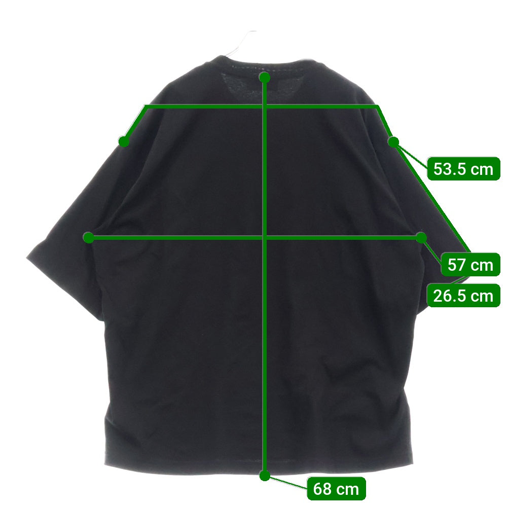 LANVIN(ランバン) 24SS CURBLACE OVERSIZED T-SHIRT フロントロゴ刺繍オーバーサイズ半袖Tシャツ ブラック RM-TS0026-J198-P24