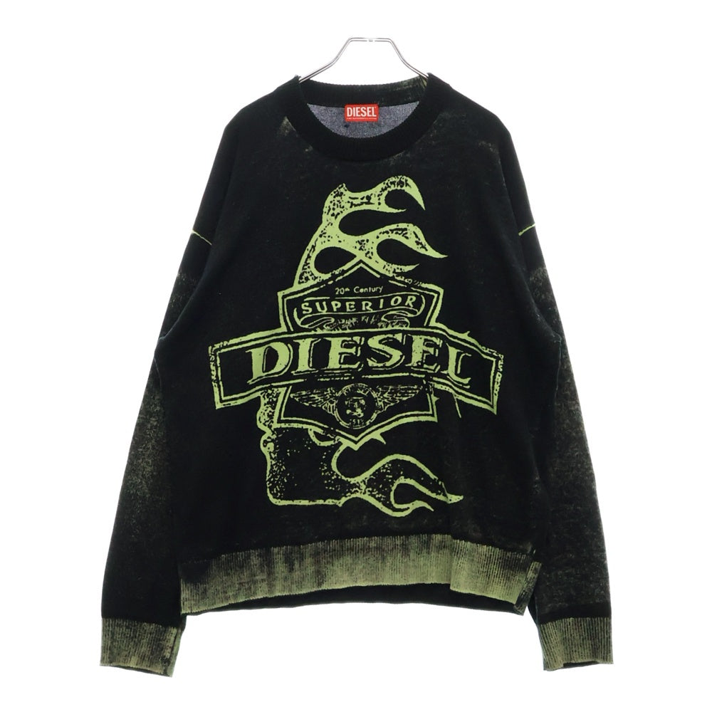 DIESEL(ディーゼル) K-BELEZ フロントロゴデザイン クルーネックセーター ニット ブラック A17507-K-BELEZ-0TKAU
