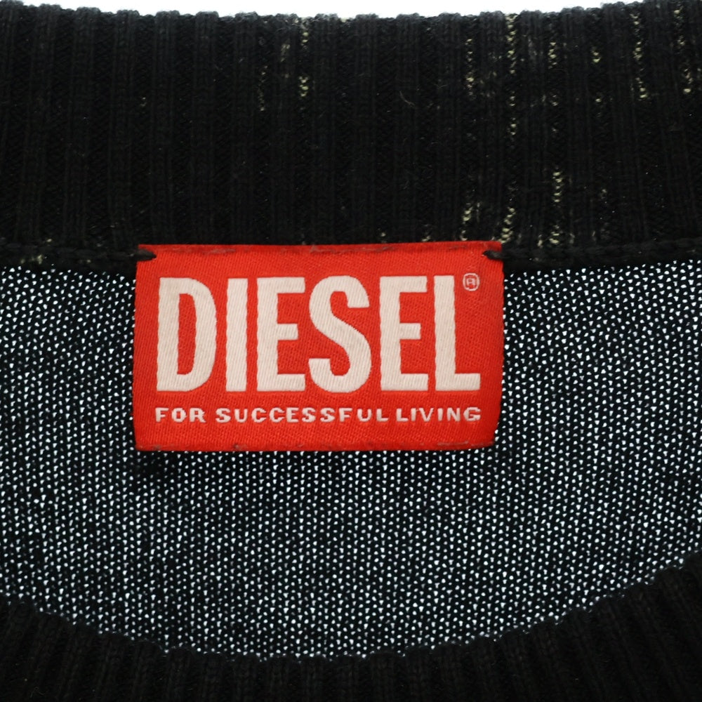 DIESEL(ディーゼル) K-BELEZ フロントロゴデザイン クルーネックセーター ニット ブラック A17507-K-BELEZ-0TKAU