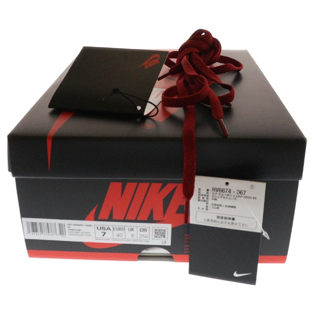 NIKE(ナイキ) AIR JORDAN 1 HIGH 85 BRED エアジョーダン 1 ブレッド ハイカットスニーカー レッド/ブラック US7/25cm HV6674-067