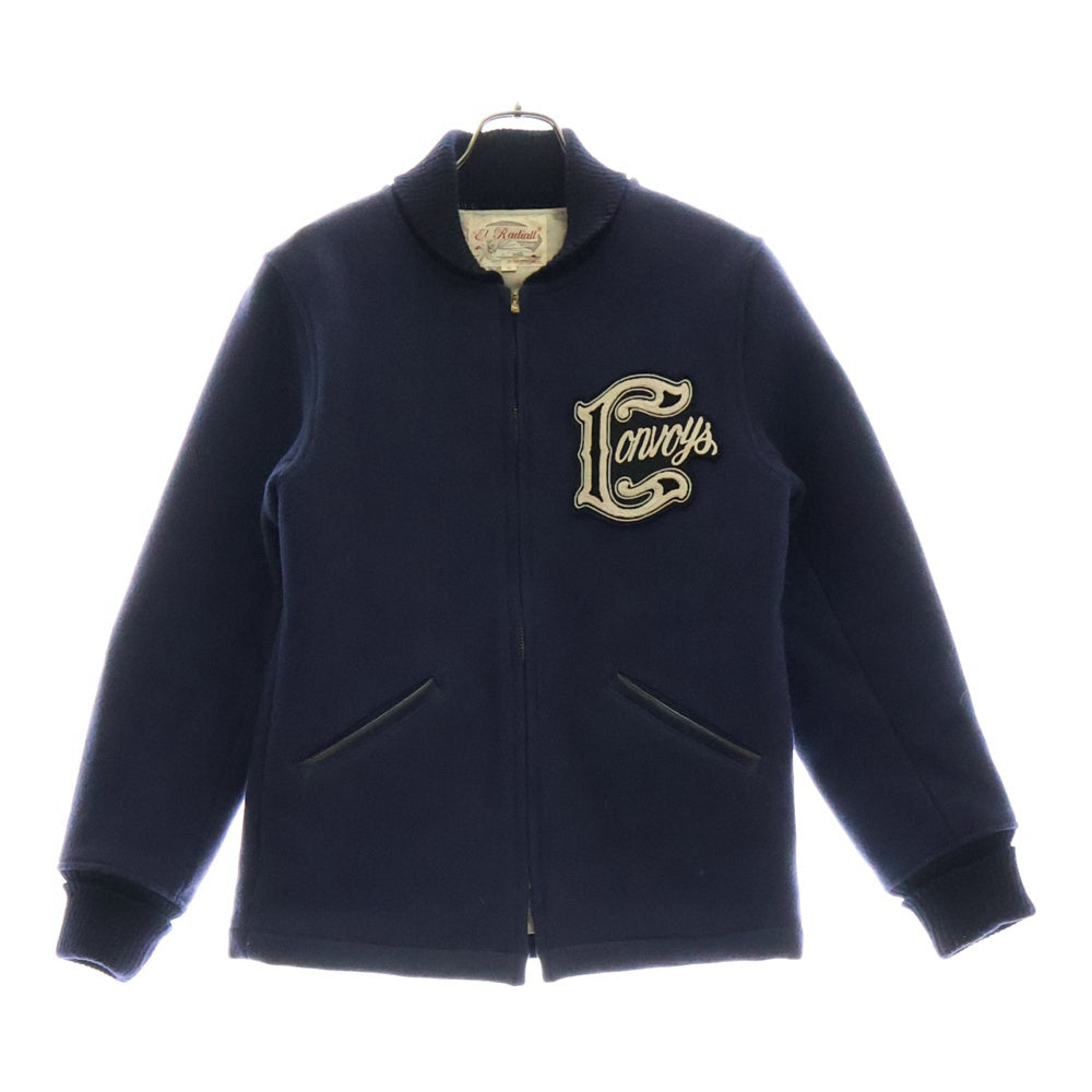 RADIALL(ラディアル) ロゴパッチ バーシティジャケット ジップアップブルゾン ネイビー RAD-12AW-JK004-1