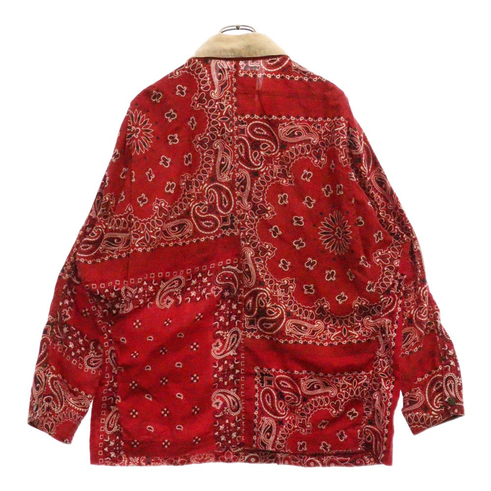 READY MADE(レディメイド) 21SS BANDANA BURN COAT コーデュロイカラー バンダナ 長袖シャツ ジャケット レッド RE-CO-RE-00-00-112