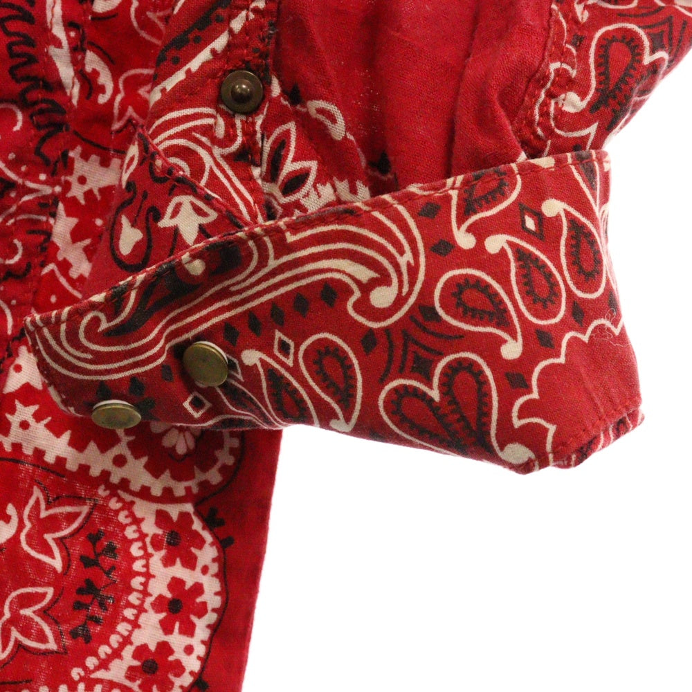READY MADE(レディメイド) 21SS BANDANA BURN COAT コーデュロイカラー バンダナ 長袖シャツ ジャケット レッド RE-CO-RE-00-00-112