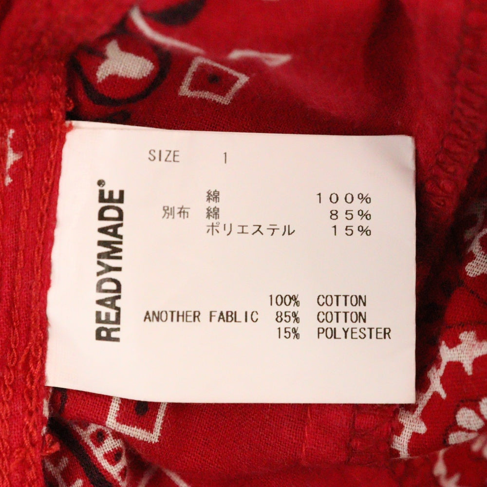 READY MADE(レディメイド) 21SS BANDANA BURN COAT コーデュロイカラー バンダナ 長袖シャツ ジャケット レッド RE-CO-RE-00-00-112