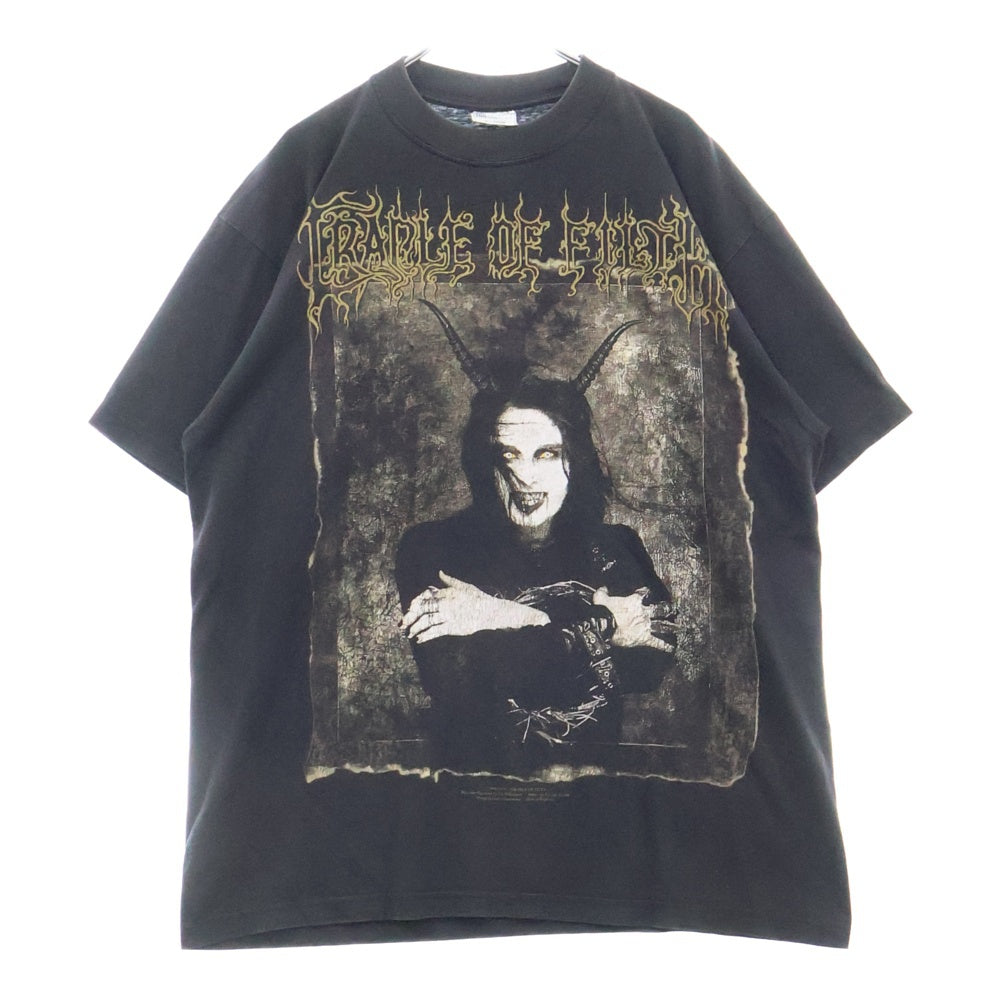 VINTAGE(ヴィンテージ) 90S VINTAGE CRADLE OF FIFTH クレイドルオブフィフス バンド 両面プリント 半袖Tシャツ カットソー ブラック