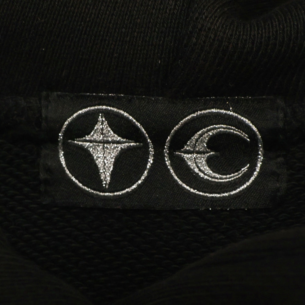 THUG CLUB(サグクラブ) PEACE STUD HOODIE プリント フードスタッズ プルオーバーパーカー ブラック TC24SS1201