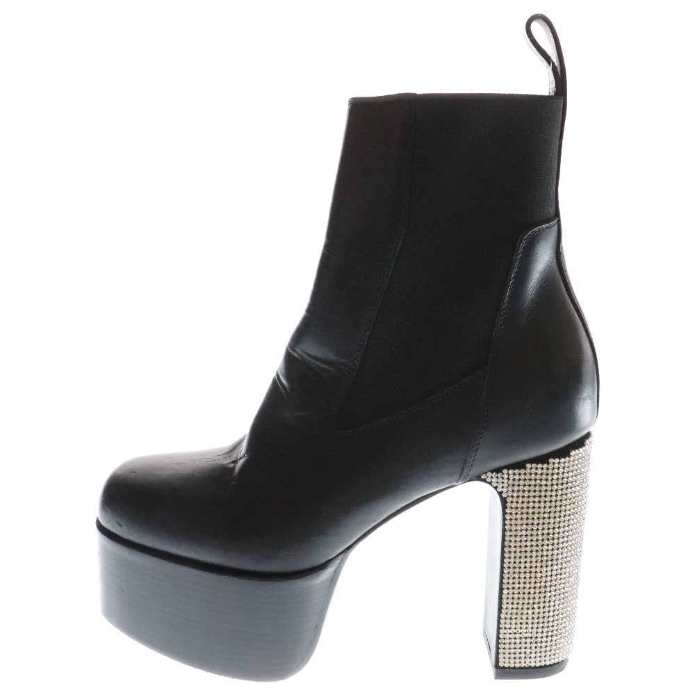 Rick Owens(リックオウエンス) KISS BOOTS キスブーツ ライトストーン装飾 ウッドソール ブラック RU02A5825