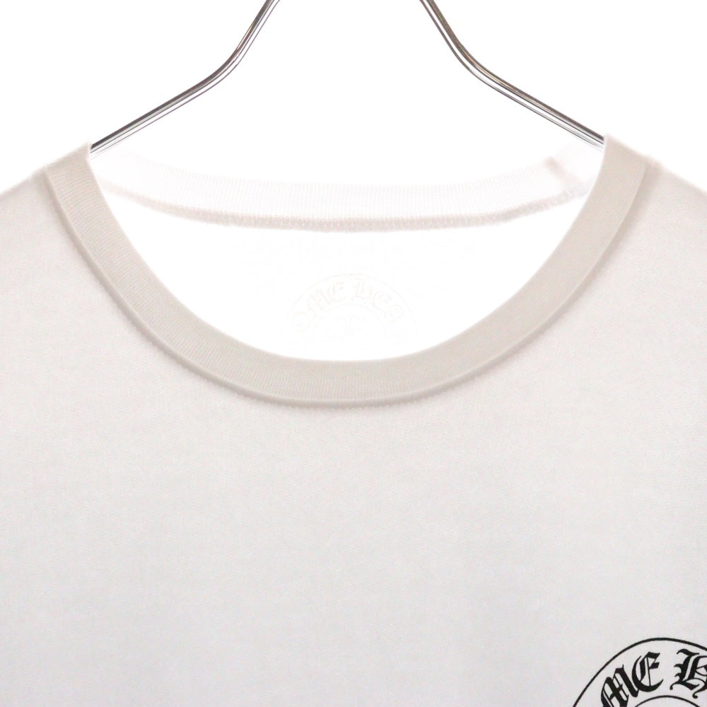CHROME HEARTS(クロムハーツ) Horseshoe Crewneck Sweatshirt ホースシュープリント 袖フローラル クルーネックスウェットトレーナー ホワイト