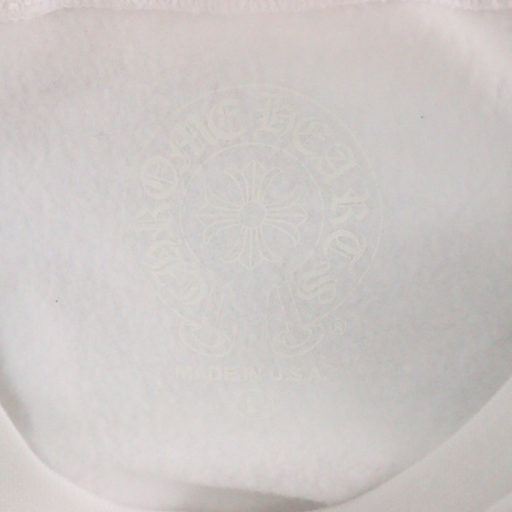 CHROME HEARTS(クロムハーツ) Horseshoe Crewneck Sweatshirt ホースシュープリント 袖フローラル クルーネックスウェットトレーナー ホワイト