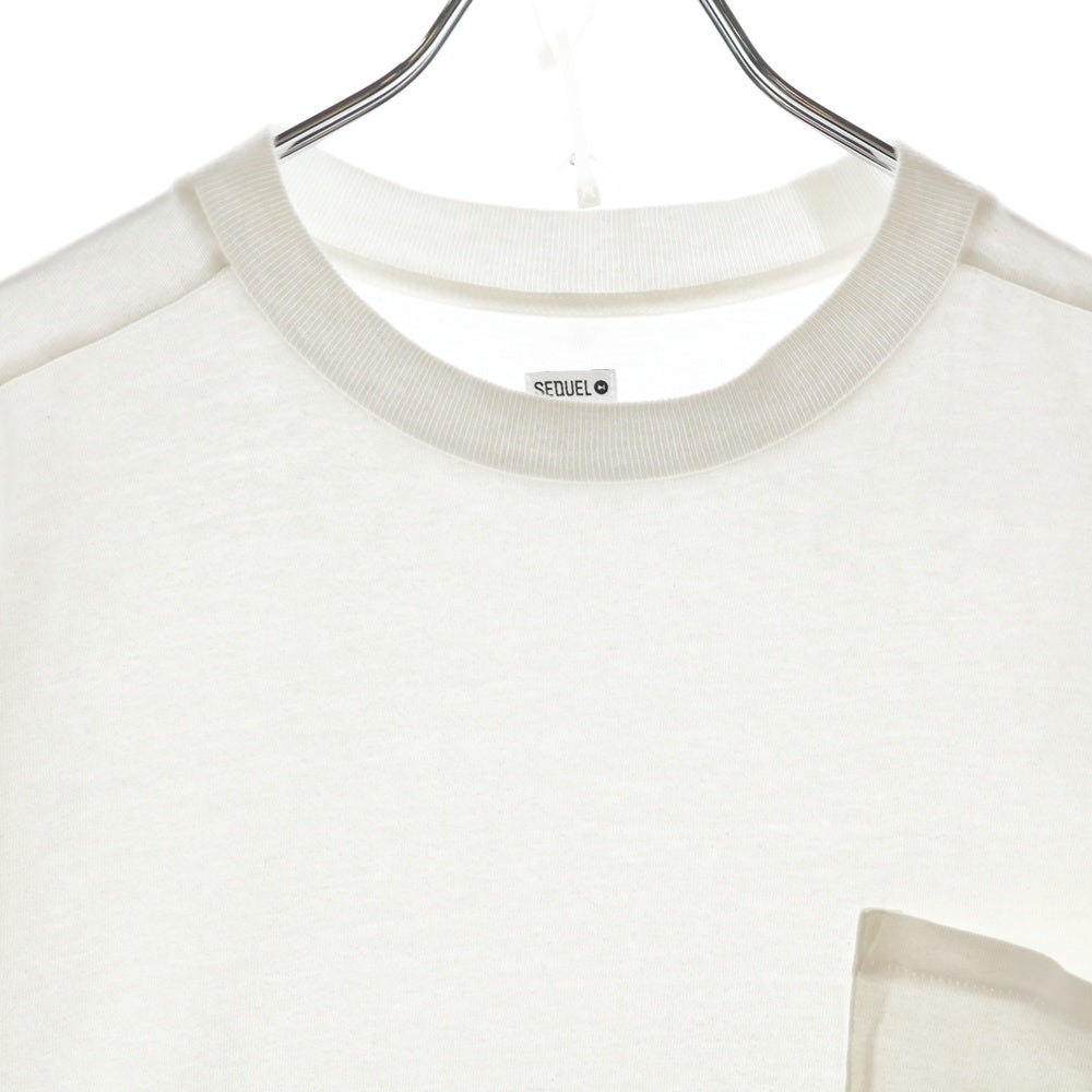 SEQUEL(シークエル) コットン ポケット付き 半袖Tシャツ ホワイト