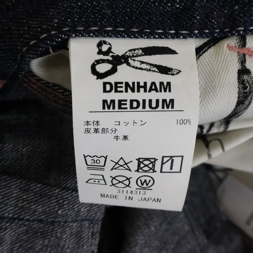 DENHAM(デンハム) ロゴパッチ付き ストレートデニムパンツ ジーンズ インディゴ 01-25-03-10-001