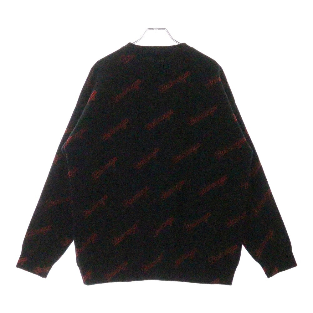 BALENCIAGA(バレンシアガ) Allover Script Logo Sweater ロゴデザイン ラウンドネック ニット セーター ブラック 683294 T4112