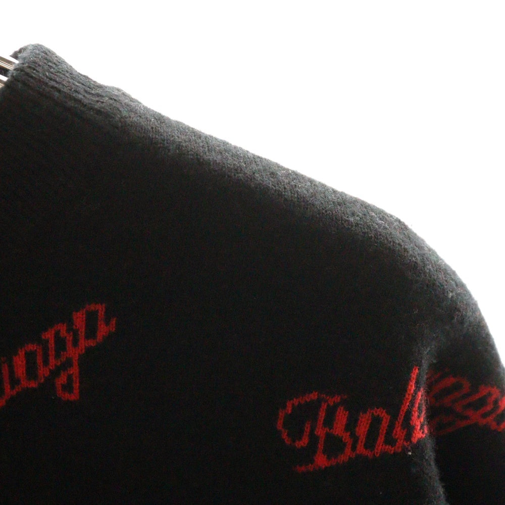 BALENCIAGA(バレンシアガ) Allover Script Logo Sweater ロゴデザイン ラウンドネック ニット セーター ブラック 683294 T4112