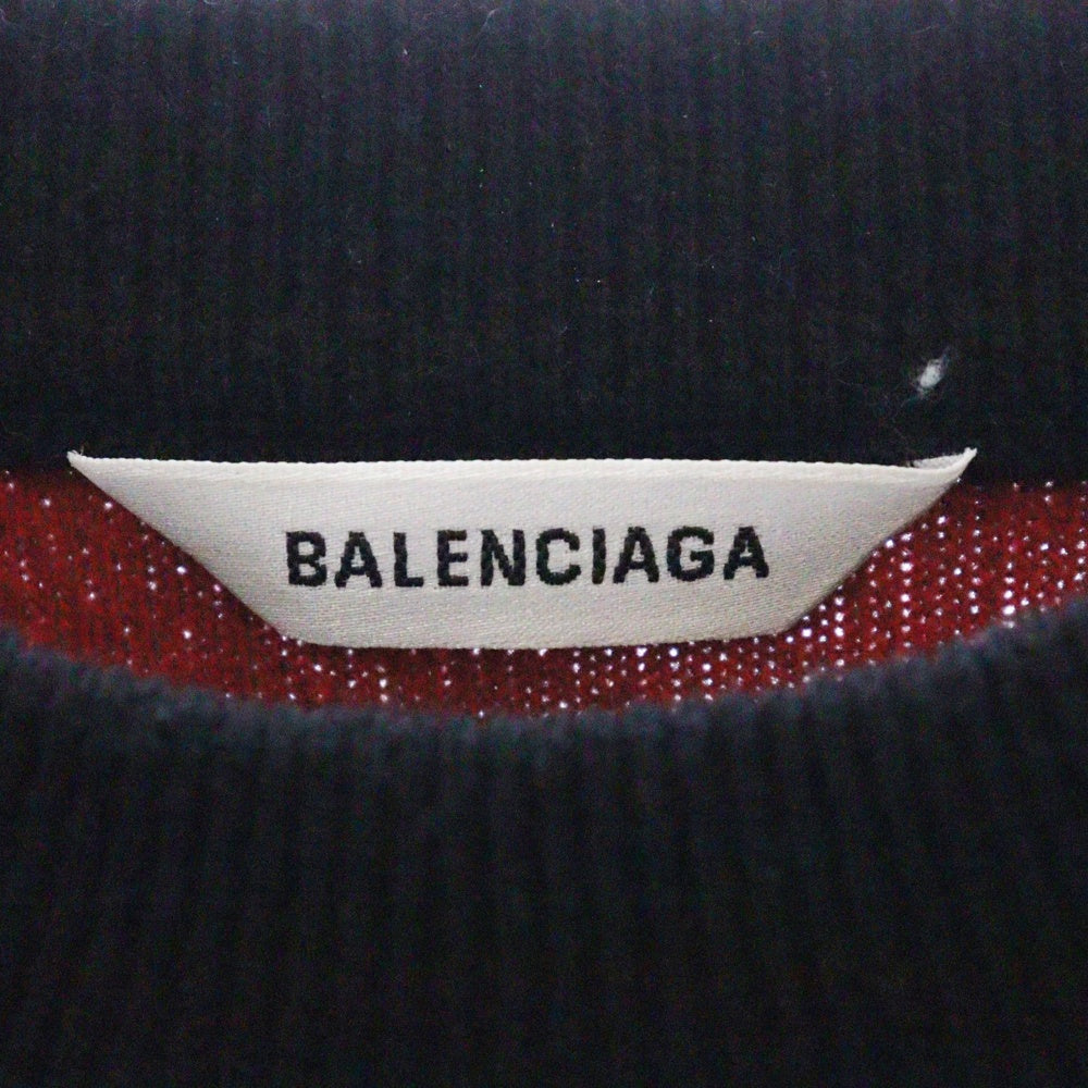 BALENCIAGA(バレンシアガ) Allover Script Logo Sweater ロゴデザイン ラウンドネック ニット セーター ブラック 683294 T4112