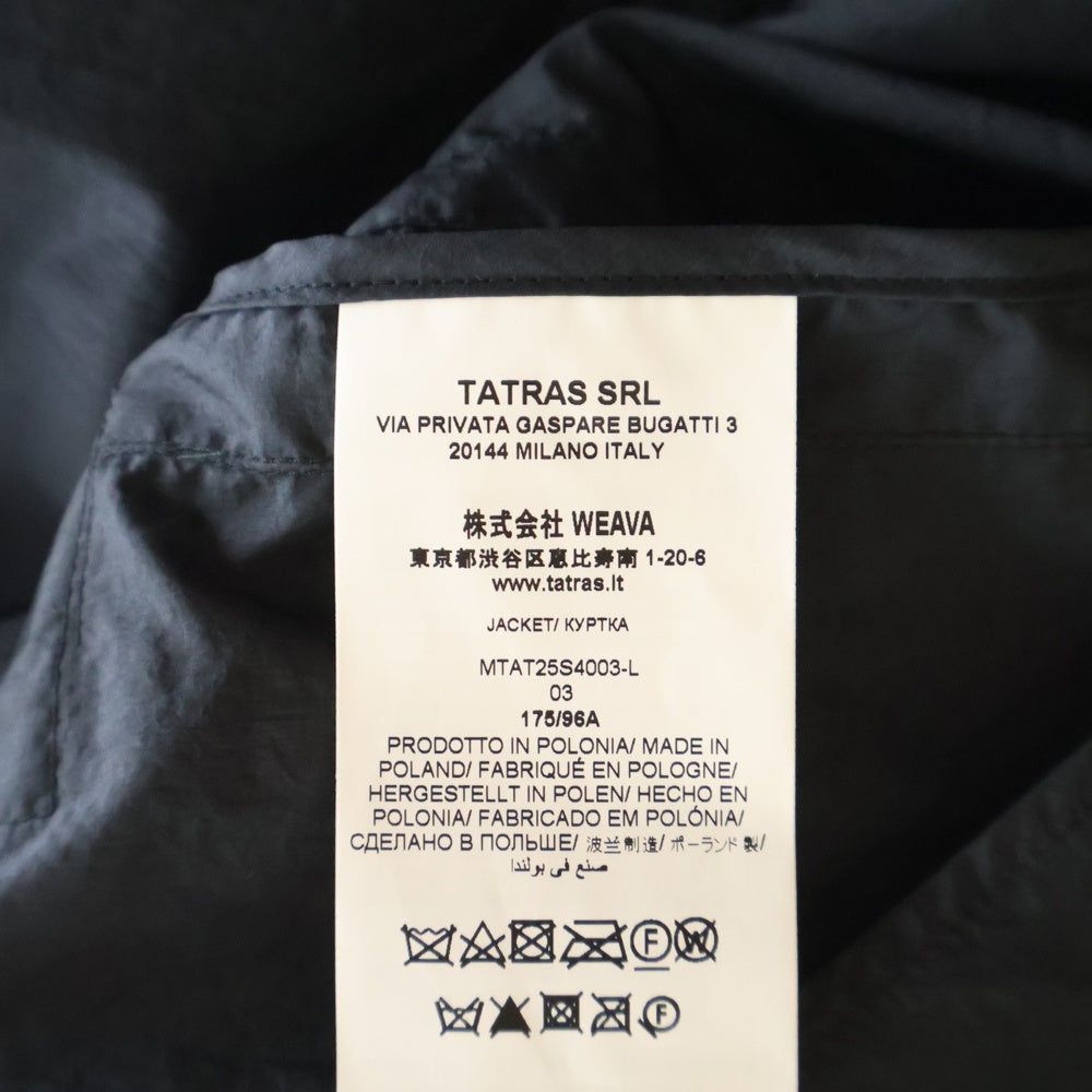 TATRAS(タトラス) KANU カヌ トラッカーナイロンジャケット ブラック MTAT25S4003-L