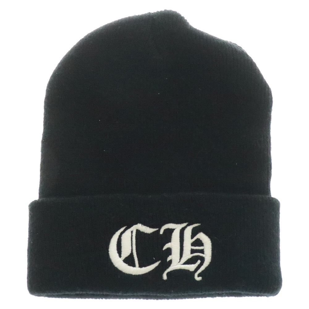 CHROME HEARTS(クロムハーツ) WATCH CAP ワッチキャップ CHロゴ刺繍 ニットビーニー ニット帽 帽子 ブラック