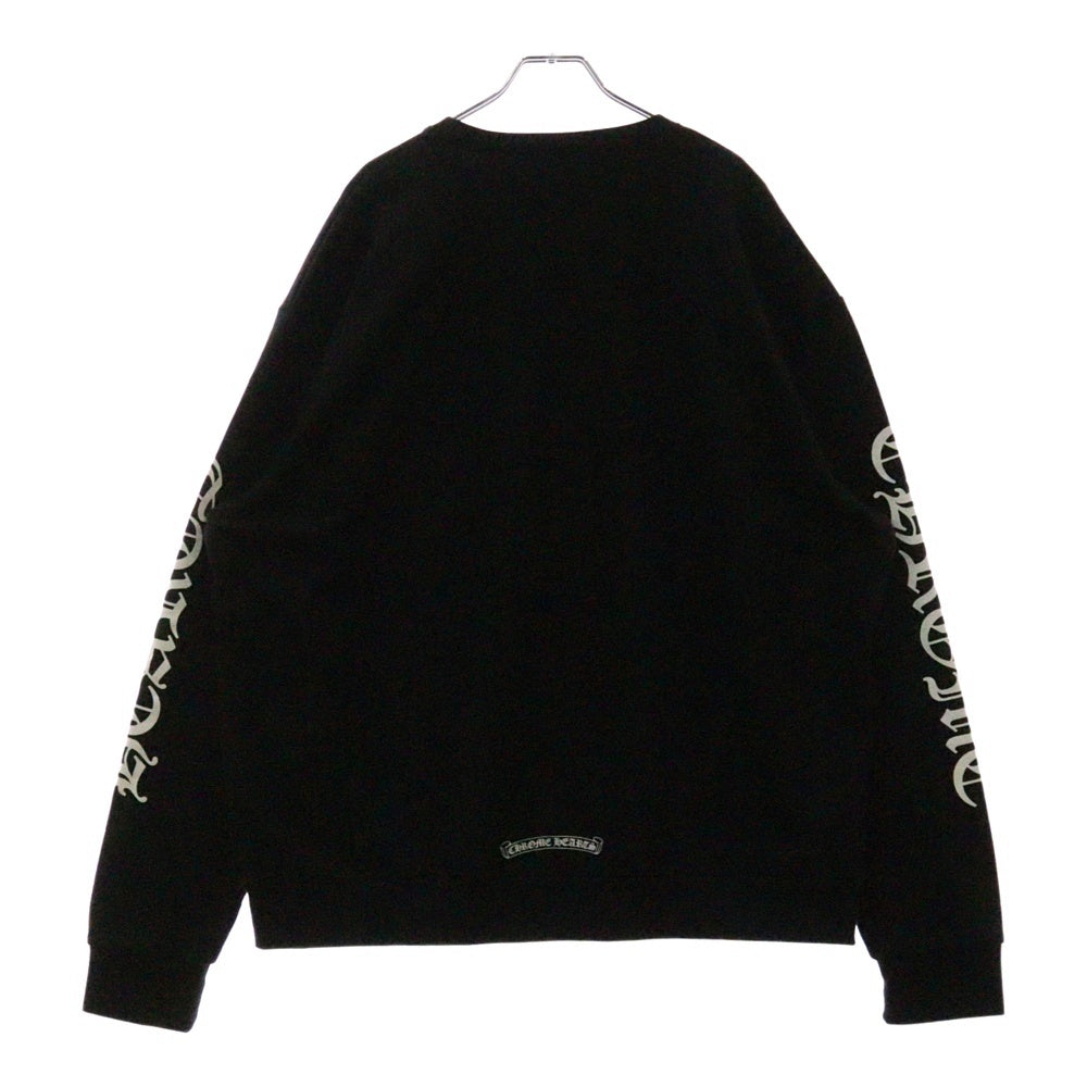 CHROME HEARTS(クロムハーツ) SWTSHRT PLVR ネックロゴプリント クルーネックスウェット トレーナー ブラック