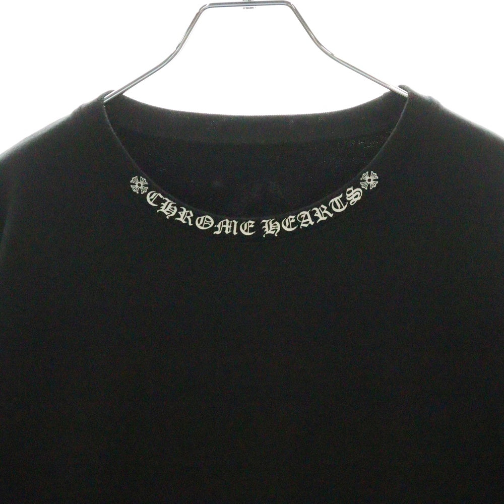 CHROME HEARTS(クロムハーツ) SWTSHRT PLVR ネックロゴプリント クルーネックスウェット トレーナー ブラック