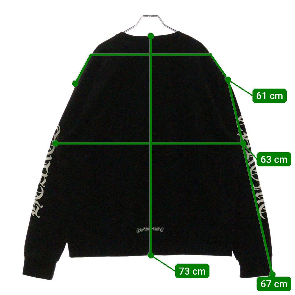 CHROME HEARTS(クロムハーツ) SWTSHRT PLVR ネックロゴプリント クルーネックスウェット トレーナー ブラック