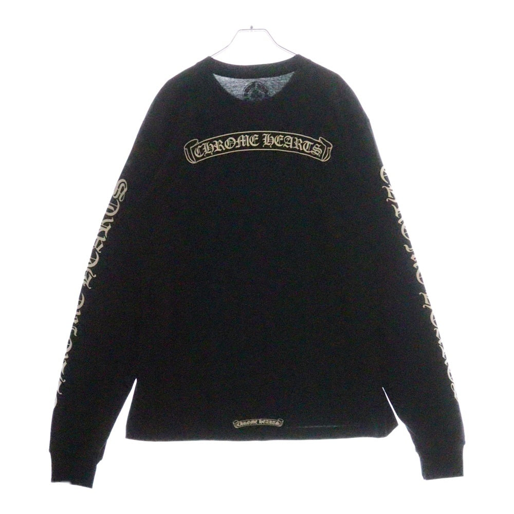 CHROME HEARTS(クロムハーツ) CH L/S /1 スクロールラベル スリーブロゴプリント ロングスリーブカットソー 長袖Tシャツ ブラック