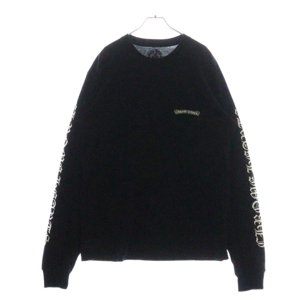 CHROME HEARTS(クロムハーツ) CH L/S /1 スクロールラベル スリーブロゴプリント ロングスリーブカットソー 長袖Tシャツ ブラック