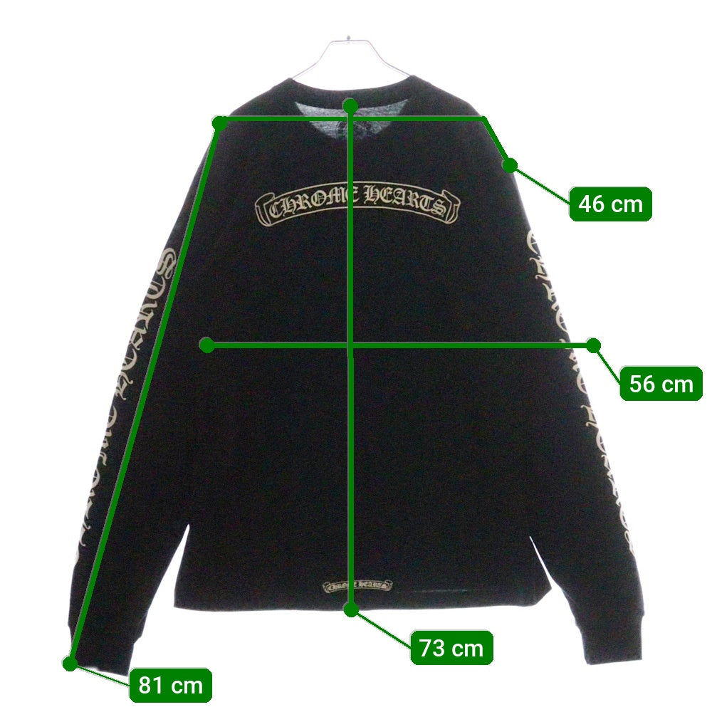 CHROME HEARTS(クロムハーツ) CH L/S /1 スクロールラベル スリーブロゴプリント ロングスリーブカットソー 長袖Tシャツ ブラック