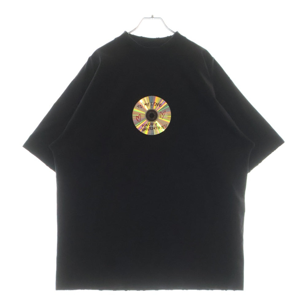 BALENCIAGA(バレンシアガ) 24SS Valentine CD T-shirt バレンタインCD ダメージ加工 半袖Tシャツ カットソー ブラック 764235