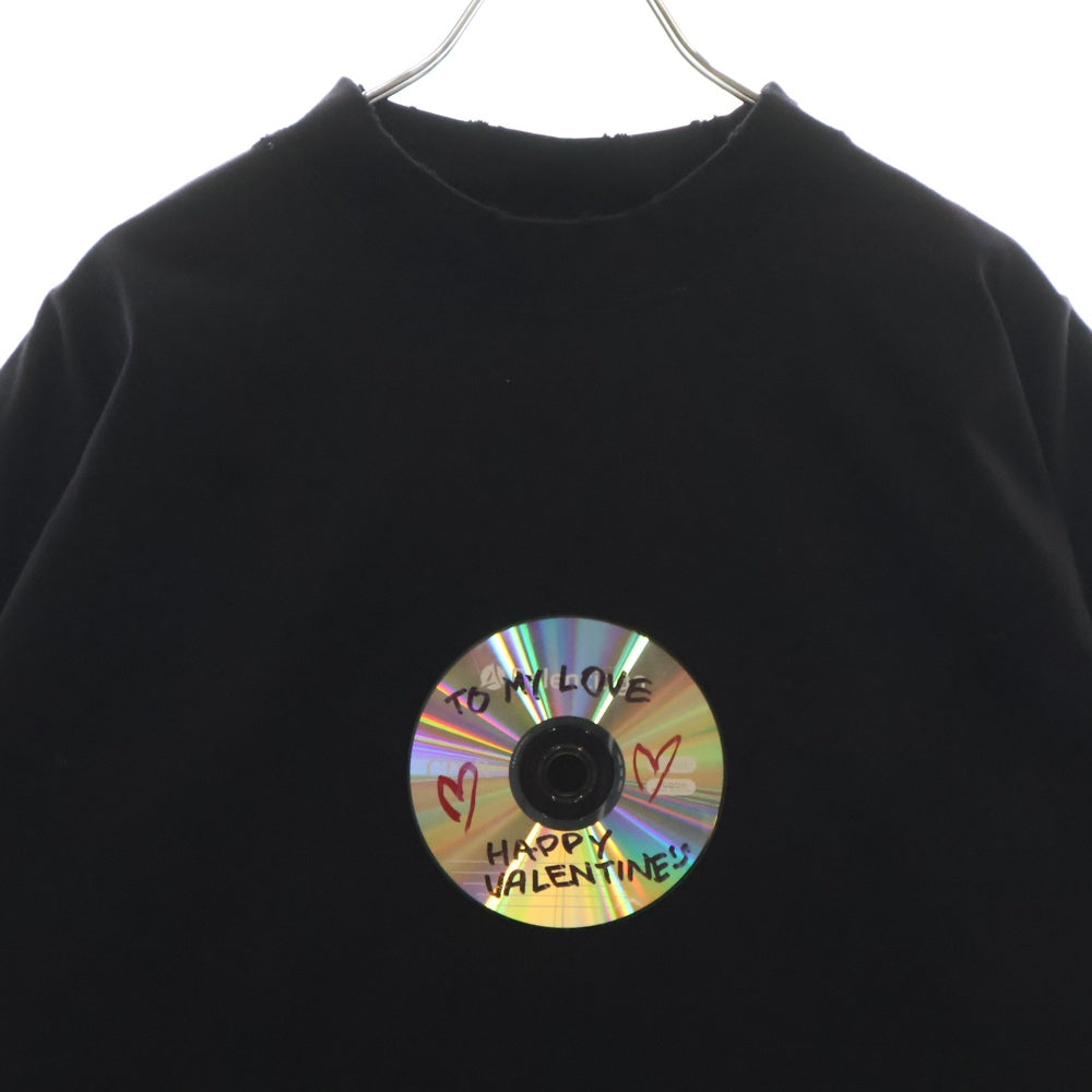 BALENCIAGA(バレンシアガ) 24SS Valentine CD T-shirt バレンタインCD ダメージ加工 半袖Tシャツ カットソー ブラック 764235